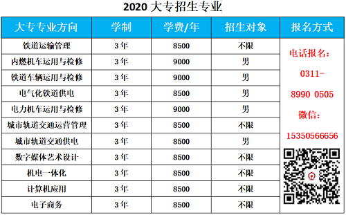 石家莊東華鐵路學(xué)校大專專業(yè)有哪些？